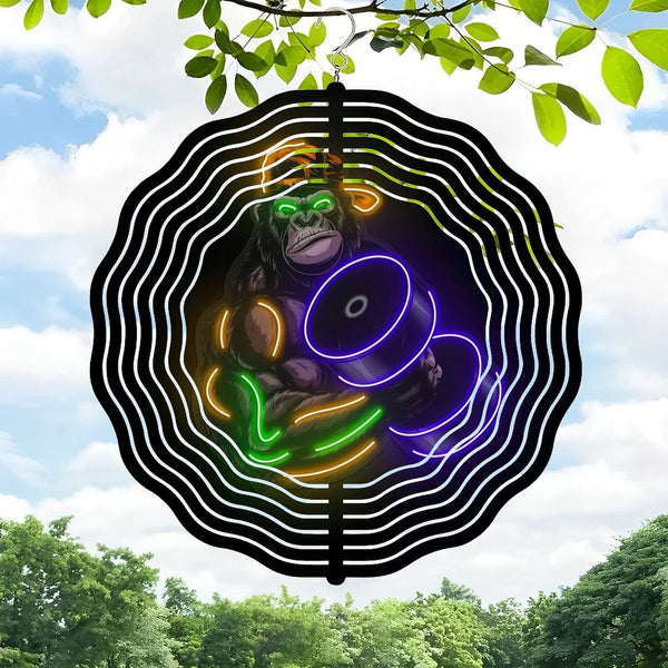 Funky Home Decor: Gorilla Strong Gym Wind Chimes,Gorilla Pop Art Decor Wind Chimes for Homes, Bars, Offices, Man Caves, Garages, And Living Rooms. Kids Room Decor, Motivational Gym Decor,