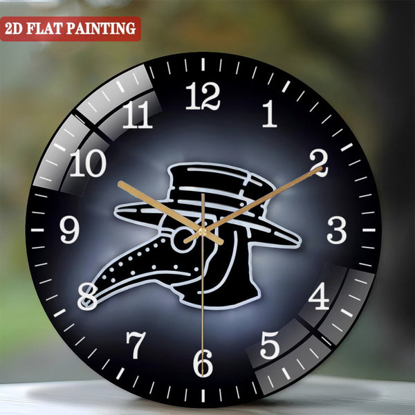 Decor Wall Clocks: Plague Doctor  Glass Wall Clocks, Woodpecker Doctor Glass Wall Clocks for Homes, Bars, Offices, Man Caves, Garages, And Living Rooms. for Gift Home Wall Decor.