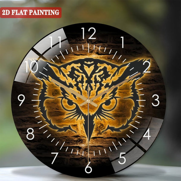 Clocks Wall Decor: Owl Glass Wall Clocks, Owl LoverGlass Wall Clocks,Home Decor Kids Nursery Decoration Man Cave Hanging Door Housewarming Birthday Christmas Style 12×12inch(30×30cm)