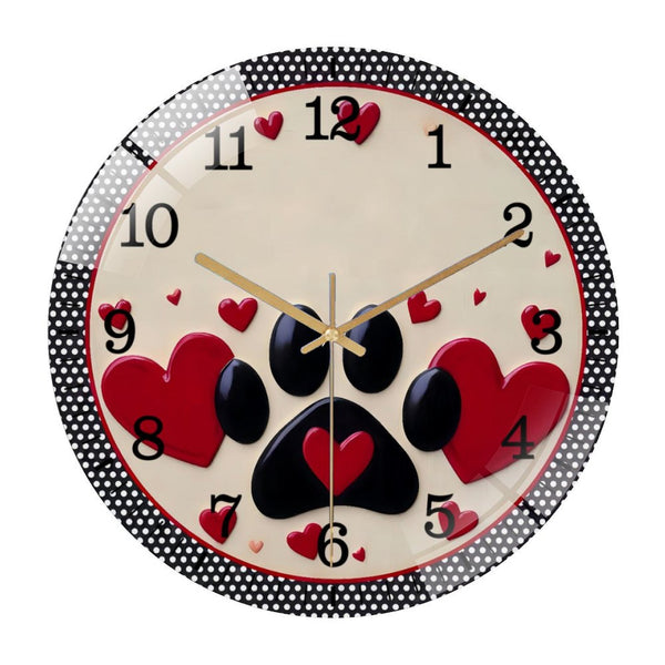 Decor Wall Clocks: Wet Noses And Puppy Dog Kisses, Dog  Glass Wall Clock for Homes, Bars, Offices, Man Caves, Garages, And Living Rooms. Also Makes A Great Gift. Style 12×12inch(30×30cm)