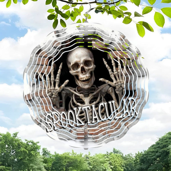 Funky Home Decor: Cute Skeleton Wind Chime,  Hallo Ween Skelly Decor Wind Chime  for Homes, Bars, Offices, Man Caves, Garages, And Living Rooms .Also Makes A Great Gift.Hallo-ween Gift