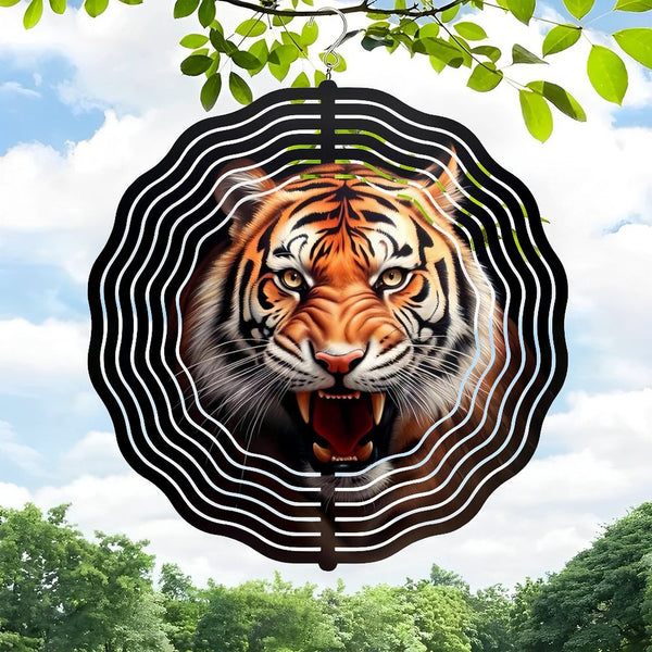 Funky Home Decor: Bengal Tiger Welcome Wreath Wind Chimes for Homes, Bars, Offices, Man Caves, Garages, And Living Rooms. Also Makes A Great Gift. Style 10*10in（25*25cm）