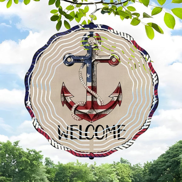 Funky Home Decor: Nautical Anchor  Wind Chimes,  Ocean Decor Wind Chimes for Homes, Bars, Offices, Man Caves, Garages, And Living Rooms. Style 10*10in（25*25cm）