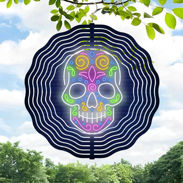 Funky Home Decor: Skull  Calavera Wind Chimes– Mexican Skull, Christmas Gift Wind Chimes for Haunted House & Party Decor for Homes, Bars, Offices, Man Caves, Garages, And Living Rooms