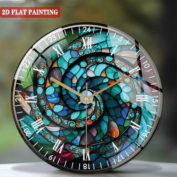 Clocks Wall Decor: Abstract Glass Wall Glass Wall Clock, Stained Glass Wall  Decor Wall Clock for Homes, Bars, Offices, Man Caves, Garages, And Living Rooms. Style 12×12inch(30×30cm)