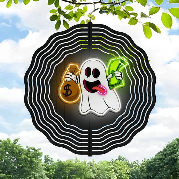 Funky Home Decor: Money Ghost Wind Chimes ,Ghost Pop Art  Wind Chimes for Home Decor,  Money-Themed Room Decor, Ghost Wall Art, Kids' Bedroom Light, Party Decor,