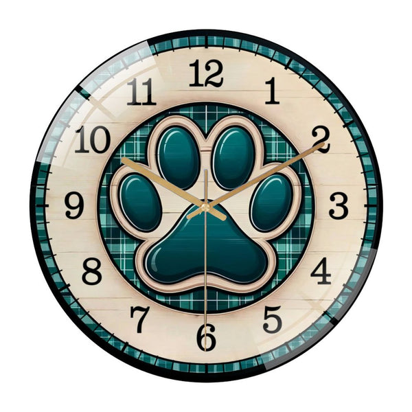 Decor Wall Clocks: Spoiled Dogs Live Here Wreath  Glass Wall Clock ，Dog Decor Wall Clock for Homes, Bars, Offices, Man Caves, Garages, And Living Rooms. Also Makes A Great Gift.