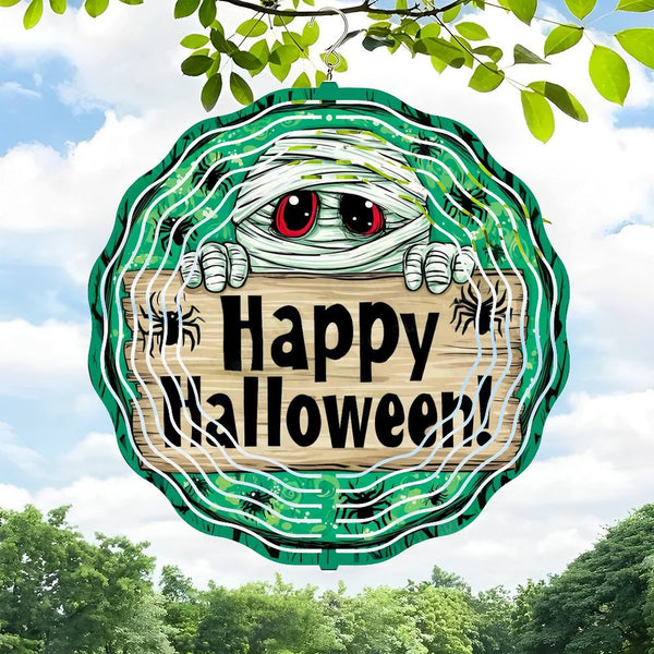 Funky Home Decor: Cute Mummy Peeking Over Wind Chimes,  Spooky Hallo Ween Decor Wind Chimes for Homes, Bars, Offices, Man Caves, Garages, And Living Rooms .