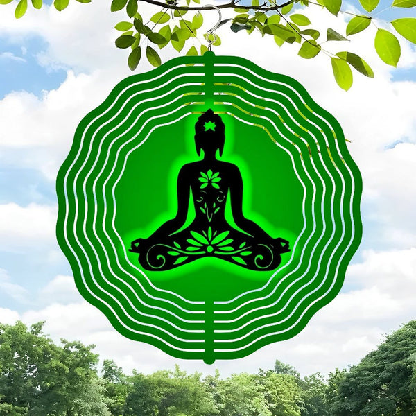 Funky Home Decor: Yoga Buddha Lotus Wind Chimes,Buddhist Namaste Decor Wind Chimes  for Homes, Bars, Offices, Man Caves, Garages, And Living Rooms .Also Makes A Great Gift. Style 10*10in