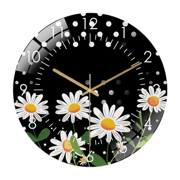 Decor Wall Clocks: Hello Daisy Polka Dot Metal Wreath Glass Wall Clock ，Decor Wall Clock for Homes, Bars, Offices, Man Caves, Garages, And Living Rooms. Also Makes A Great Gift.