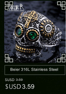 316L Stainless Steel Biker High Polished Signet Solid  Ring for men