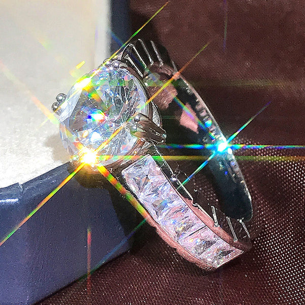 Anillos de boda chapados en plata de alta calidad y de moda