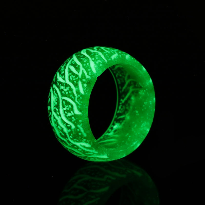 Fashion Colorful Luminous Resin Fluorescent Glowing  Ring
