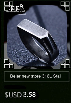 316L Stainless Steel Biker High Polished Signet Solid  Ring for men