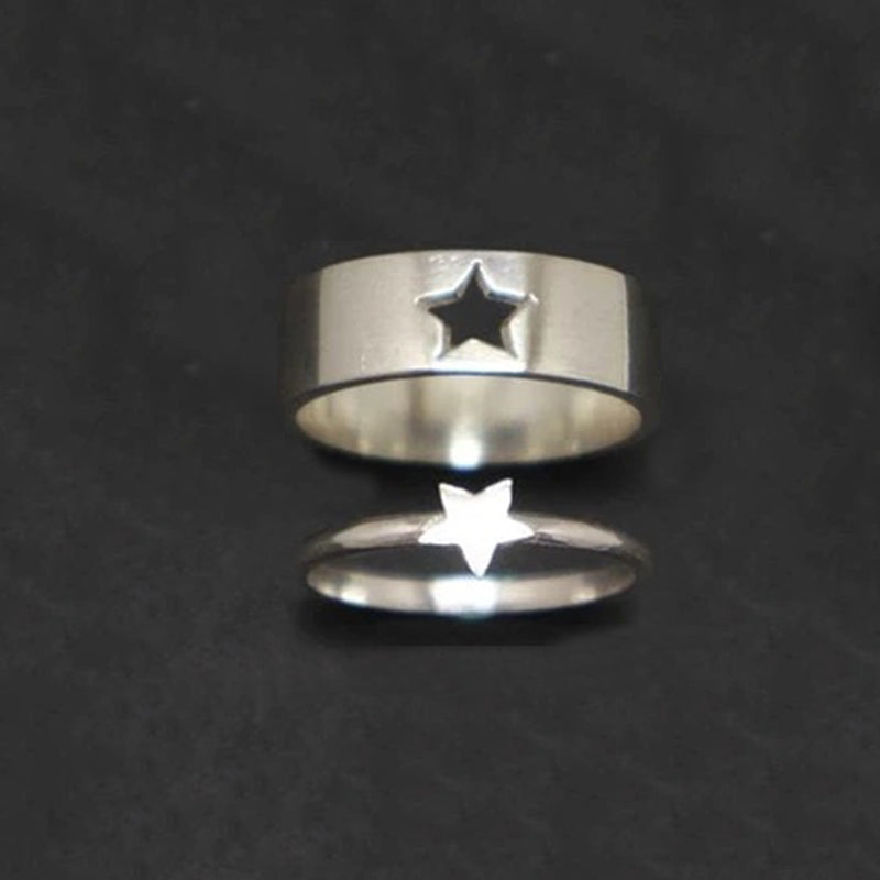 Om Pyramid King and Queen Crown Matching Rings