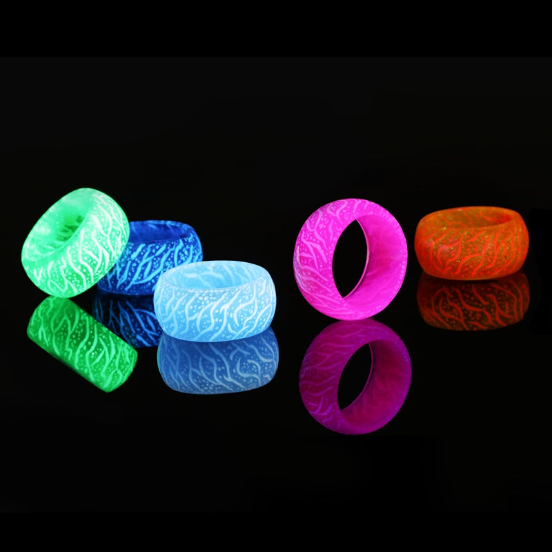 Fashion Colorful Luminous Resin Fluorescent Glowing  Ring