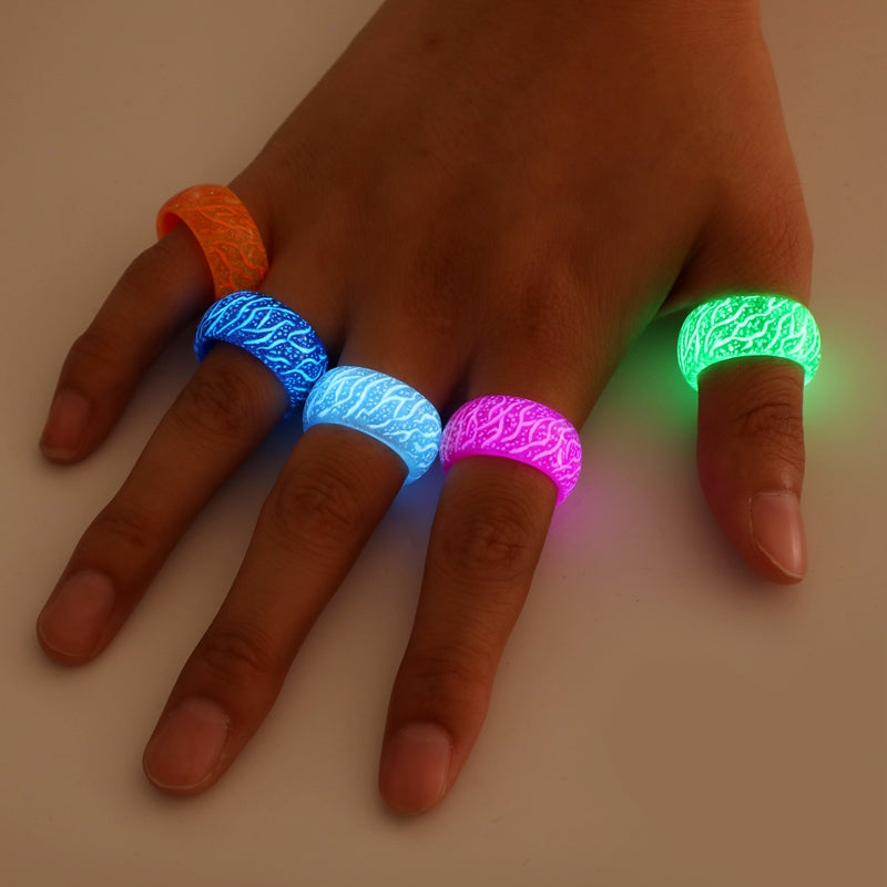 Fashion Colorful Luminous Resin Fluorescent Glowing  Ring