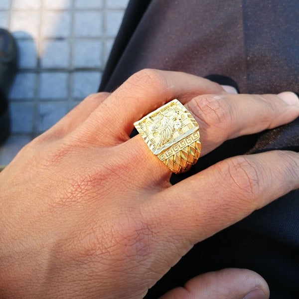 Anillo de águila de metal dominante para hombre
