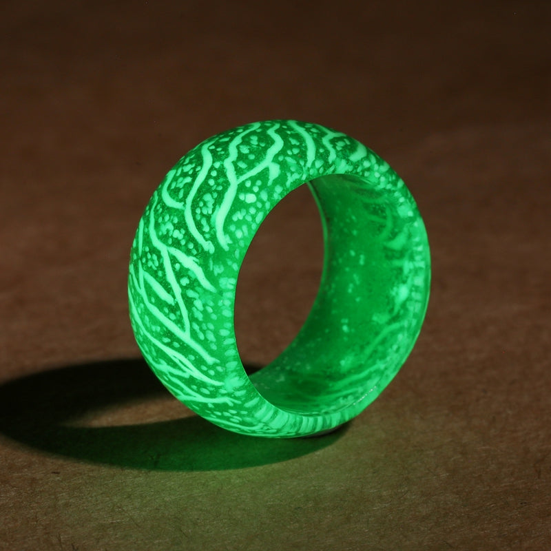 Fashion Colorful Luminous Resin Fluorescent Glowing  Ring
