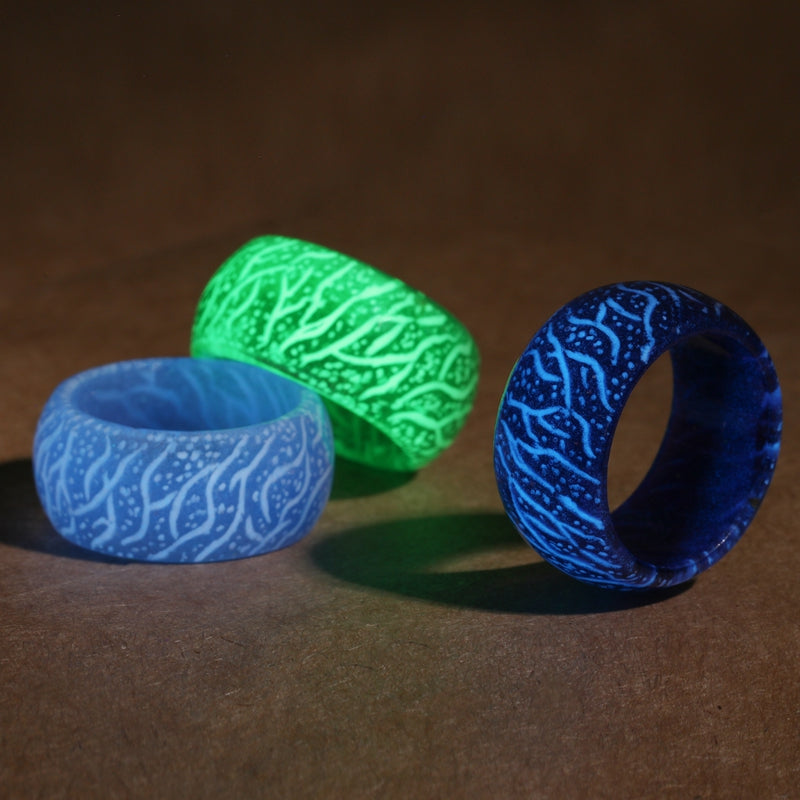 Fashion Colorful Luminous Resin Fluorescent Glowing  Ring