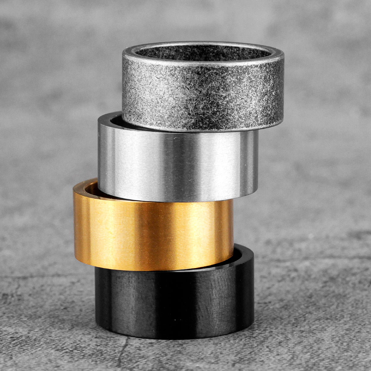 Charm Trendy Simple Vintage Black Stainless Steel  Rings
