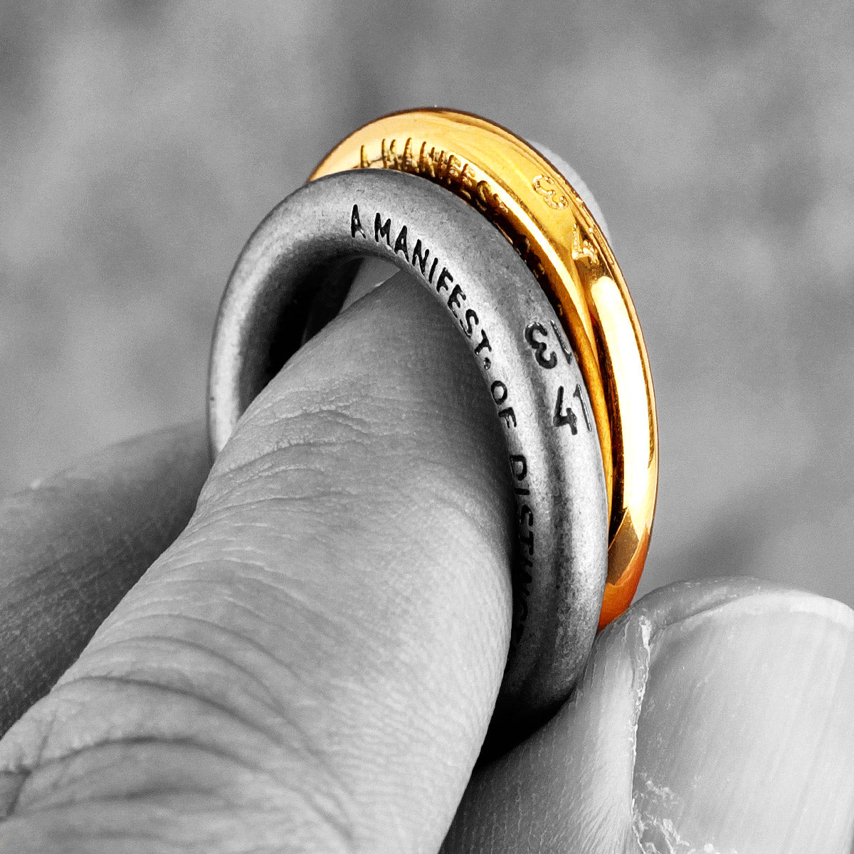 Charm Trendy Simple Vintage Black Stainless Steel  Rings
