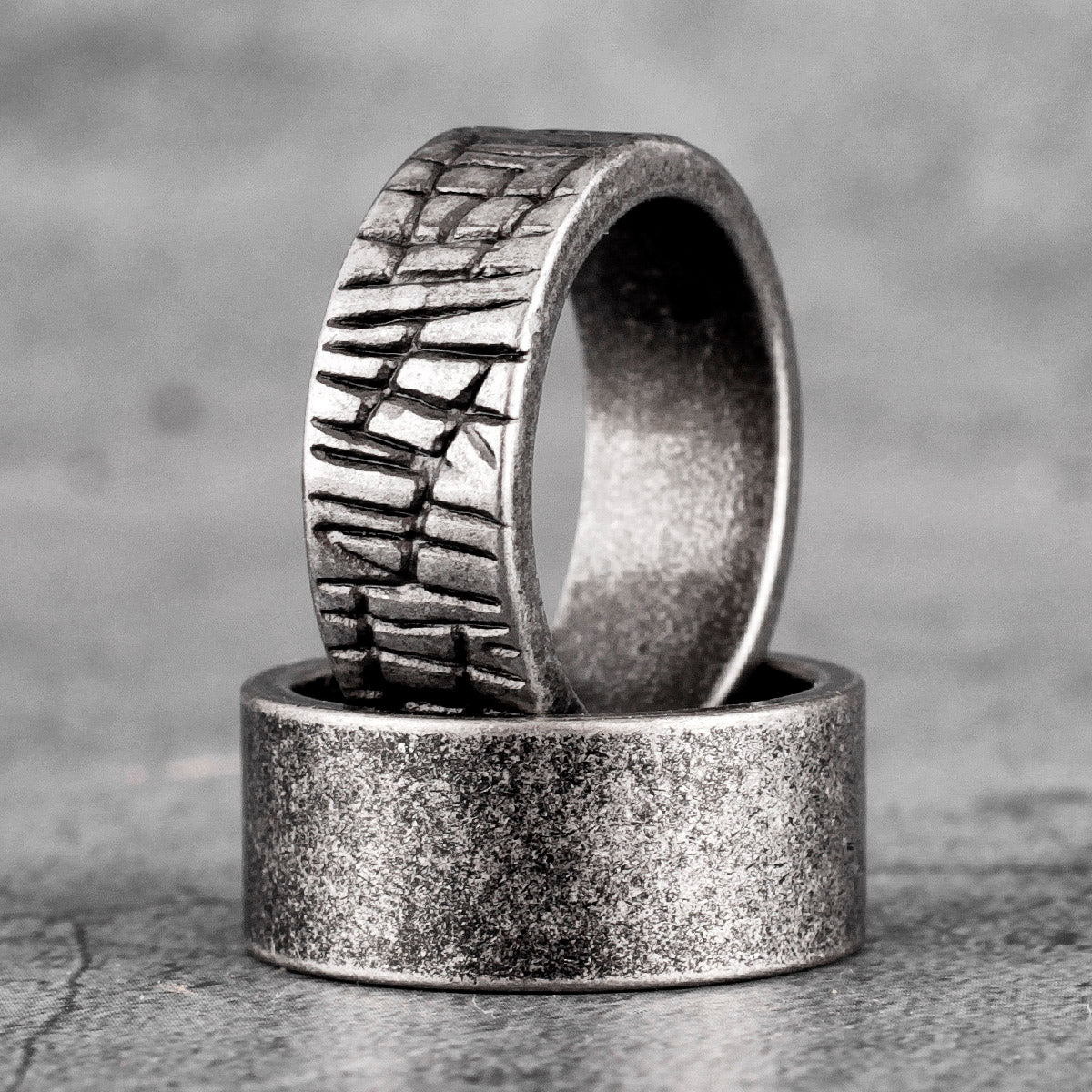 Charm Trendy Simple Vintage Black Stainless Steel  Rings