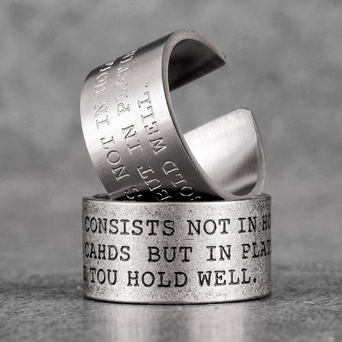 Charm Trendy Simple Vintage Black Stainless Steel  Rings