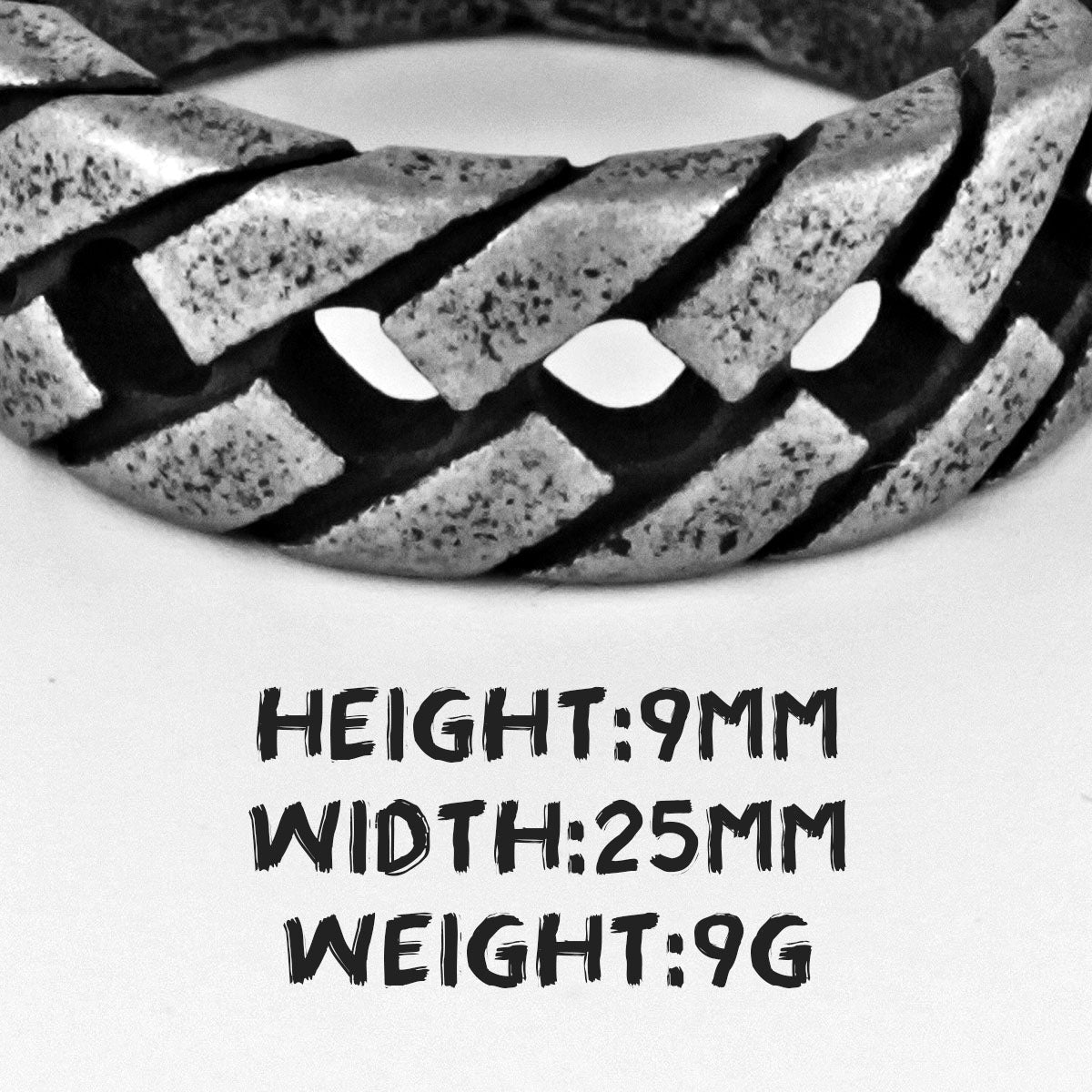 Charm Trendy Simple Vintage Black Stainless Steel  Rings