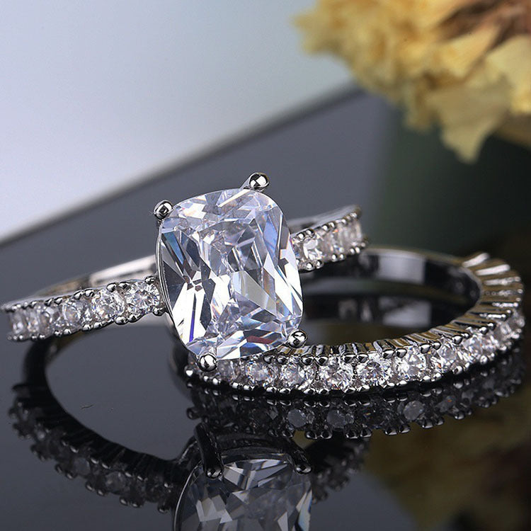 Gothic Skull Hand Holding Peach Heart Zircon Ring