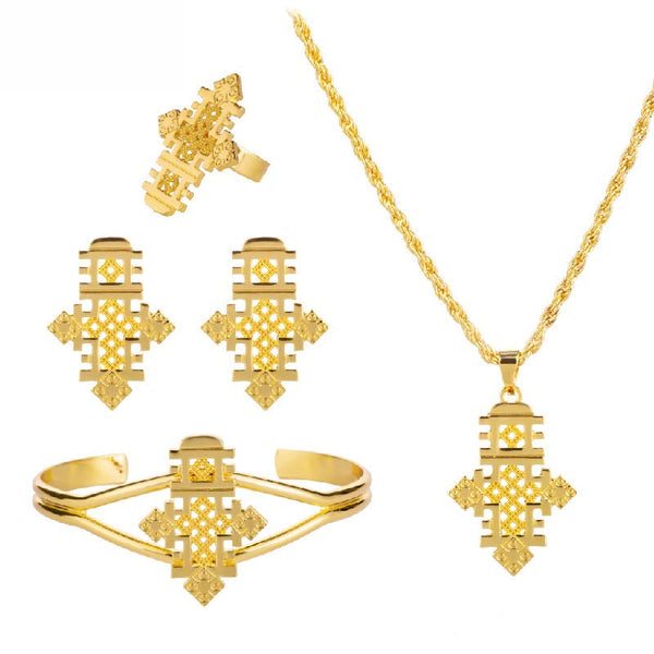Coptic Crosses Pure Gold Color Silver Color Sets