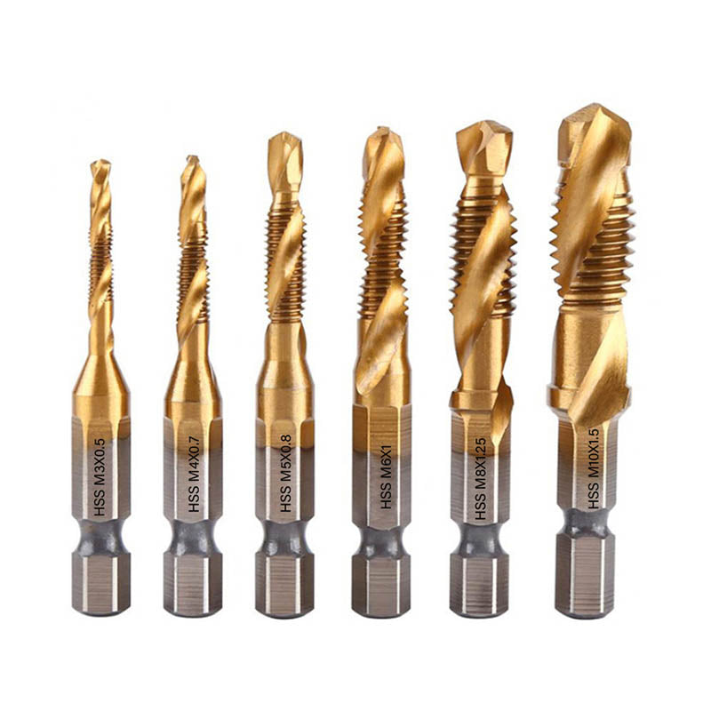 6PCS HSS Screw Thread   Tap Drill Bit set