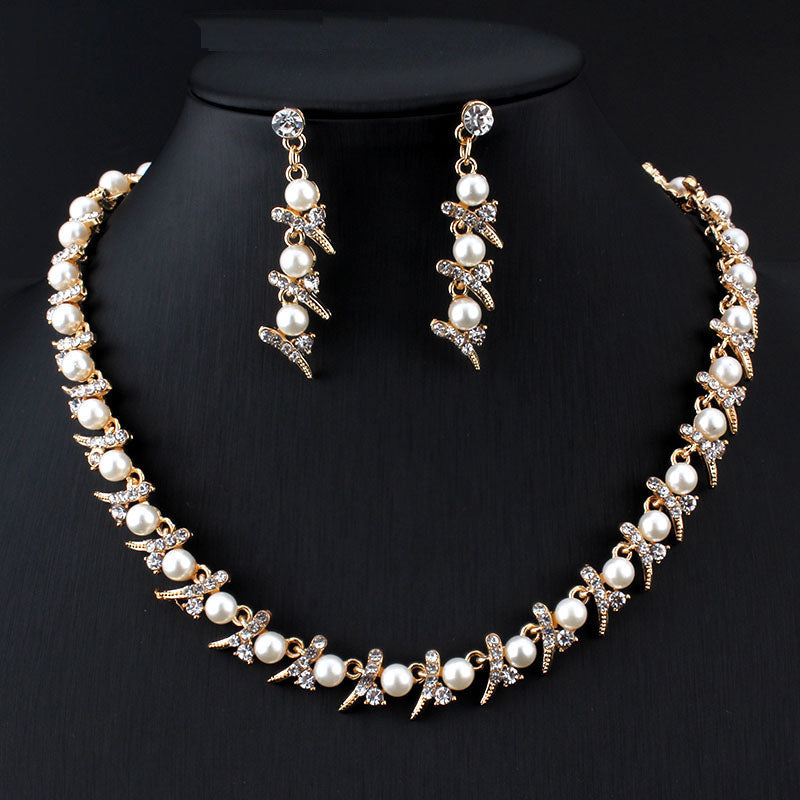 imitation Pearl Necklace earrings set