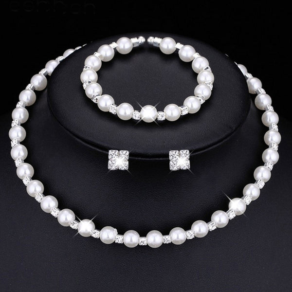 Fashion Wedding Prom Bridal Pearl Jewelry Sets