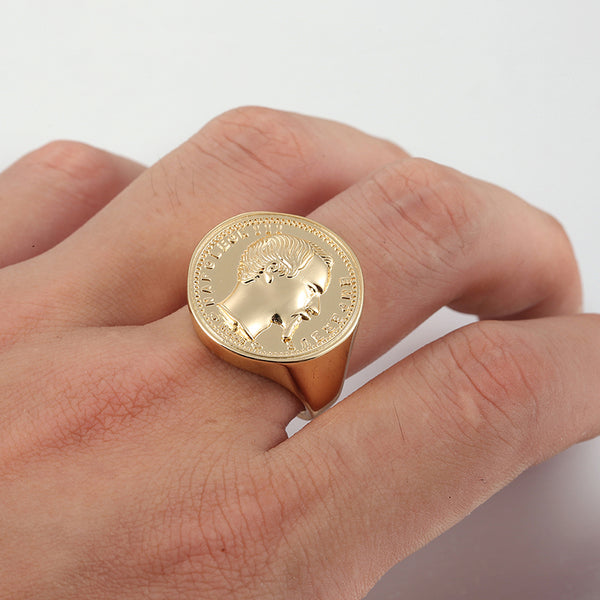 Anillos con monedas de Napoleón III para mujeres y hombres