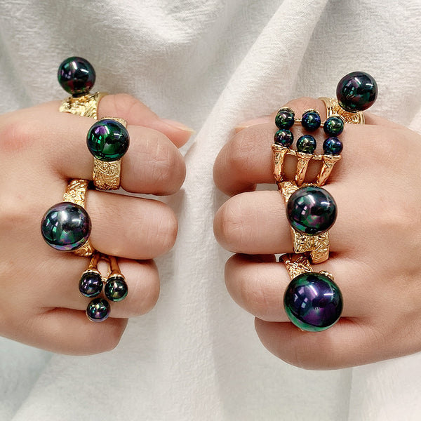 Anillos de dedo estilo Chuuk Tonga de Polinesia y Micronesia para mujer