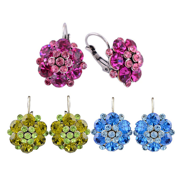 Pendientes de clip con múltiples cristales y diamantes de imitación para mujer, accesorios de moda.