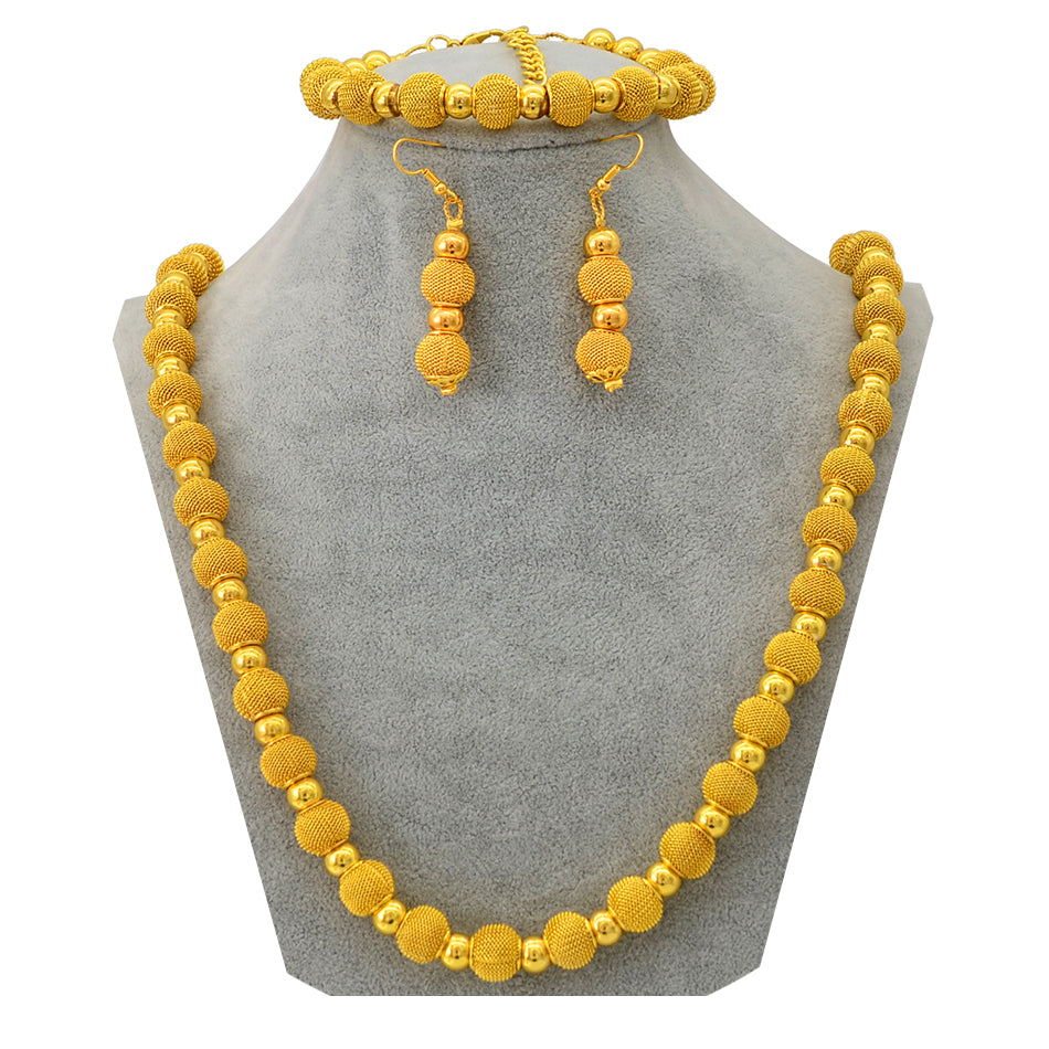 Fashion Gold Color Ball Earring Jewelry Party sets