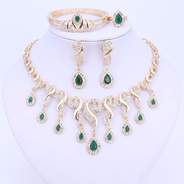 Gold Color Crystal African Beads Jewelry Sets