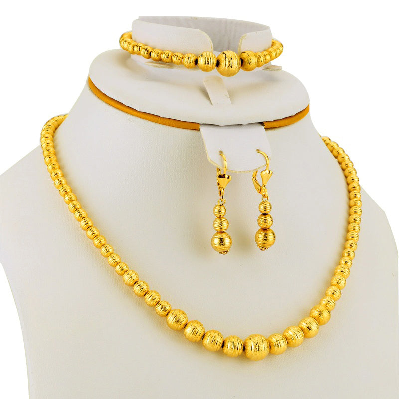 Hot Selling  Bead Necklace Earrings Bracelet Set