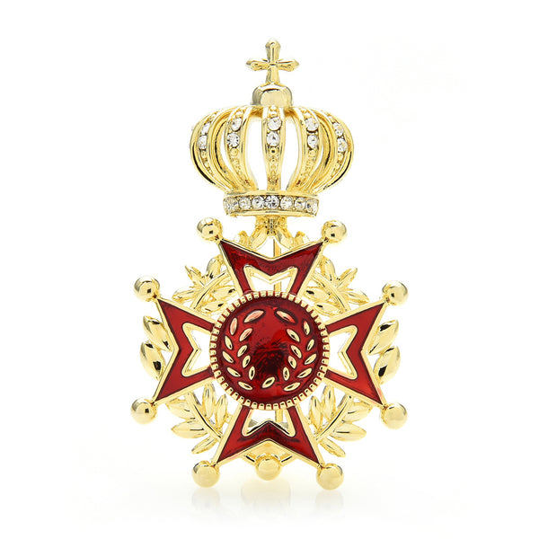 Rhinestone Star Crown Brooches For Women Unisex New Design Brooch