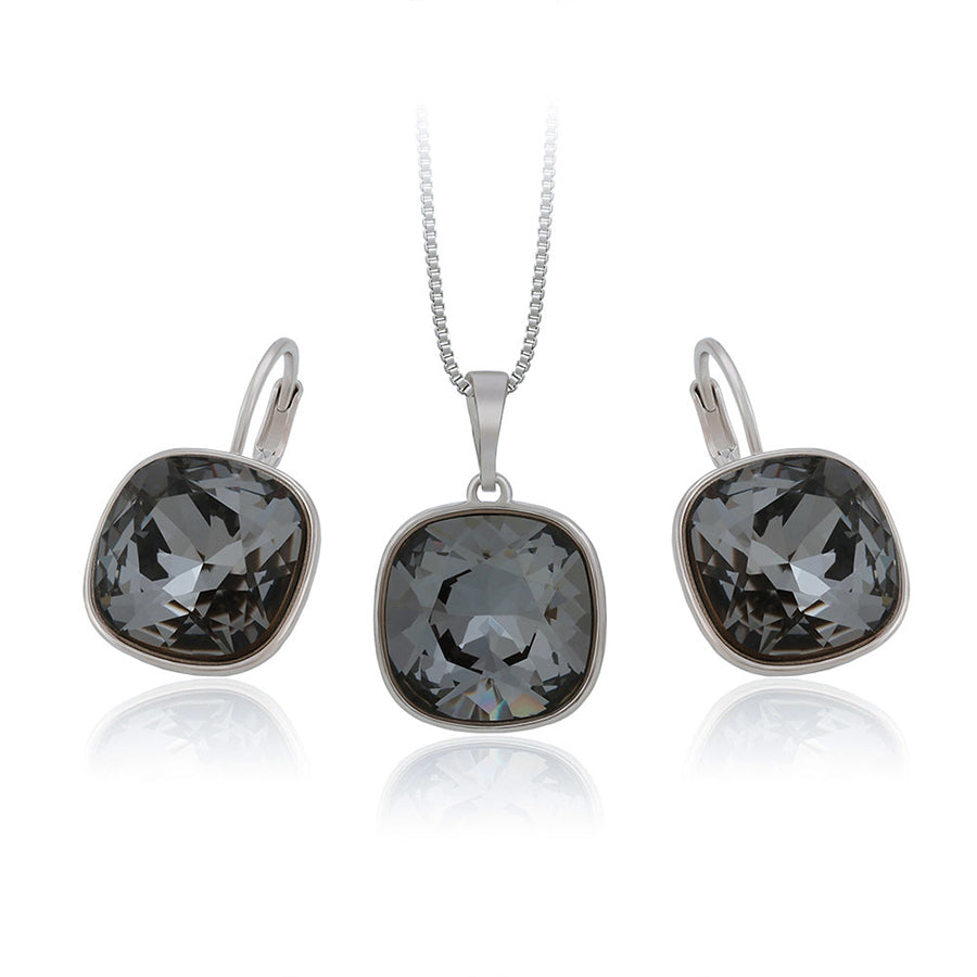 New Arrival Square Shaped Crystal Jewelry Set