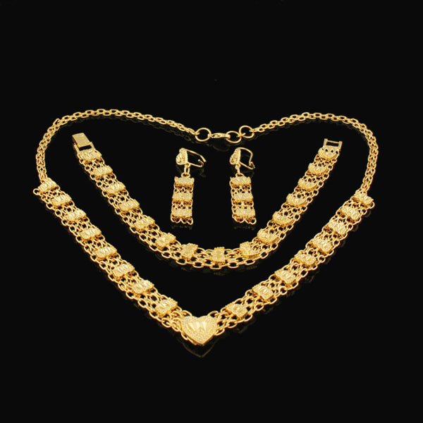 Gold Filled Necklace Earring Bracelet Jewelry Sets