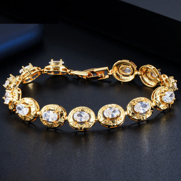 Big Round Cubic Zirconia Fashion Women Bracelet  for Best Friend Gift