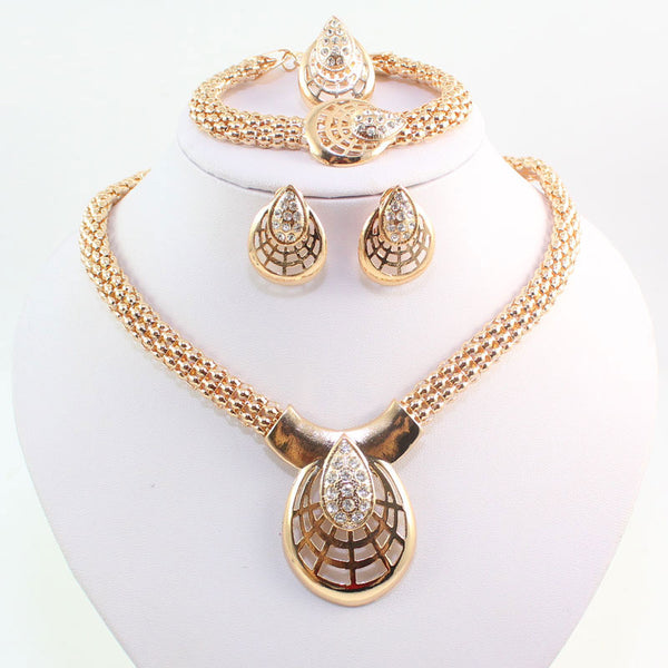 Collar Statement Necklace Earrings Bracelet Rings Jewelry Sets