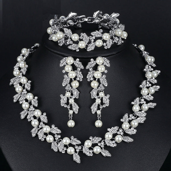 Simulated Pearl Bridal Jewelry Sets