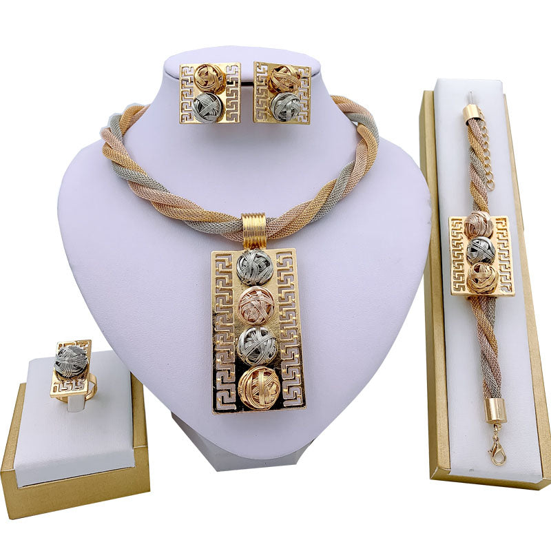 Tassel Bridal Wedding Necklace Bracelet Earrings Ring Sets