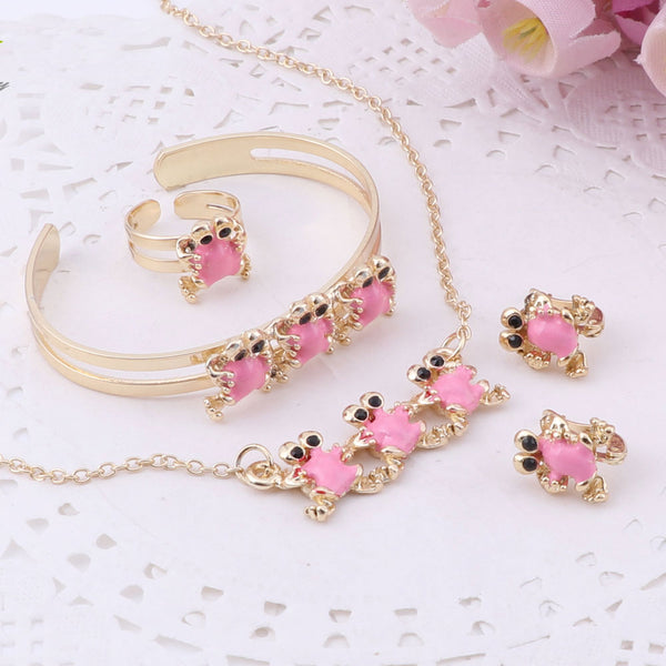 Conjunto de joyas para niños: anillo, pendiente, pulsera, colgante, collar