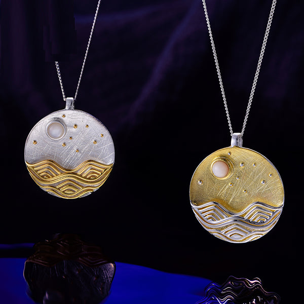 925 Sterling Silver  The Moonlight Pendant without Chain Acessorios for Women