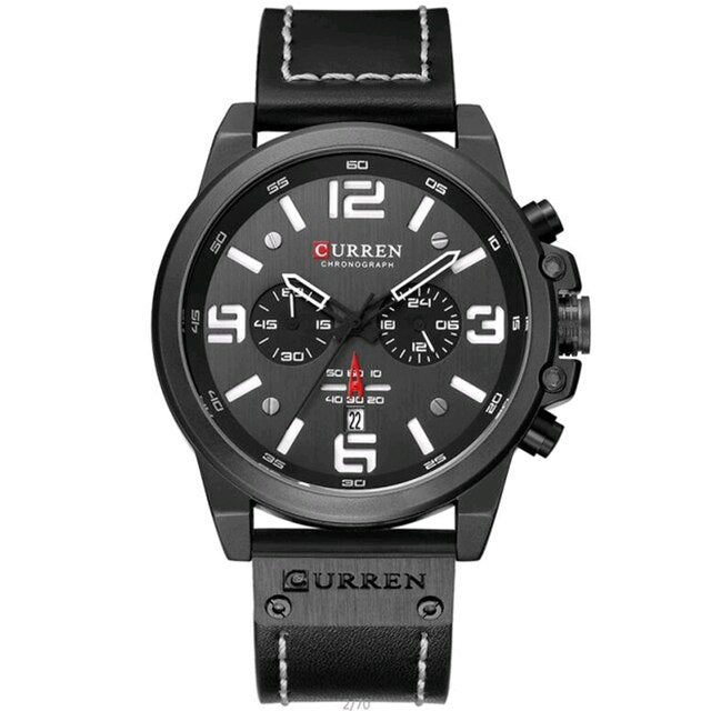 Luxury Quartz Men Watch Military Waterproof Leather Strap Sport Mens Watches